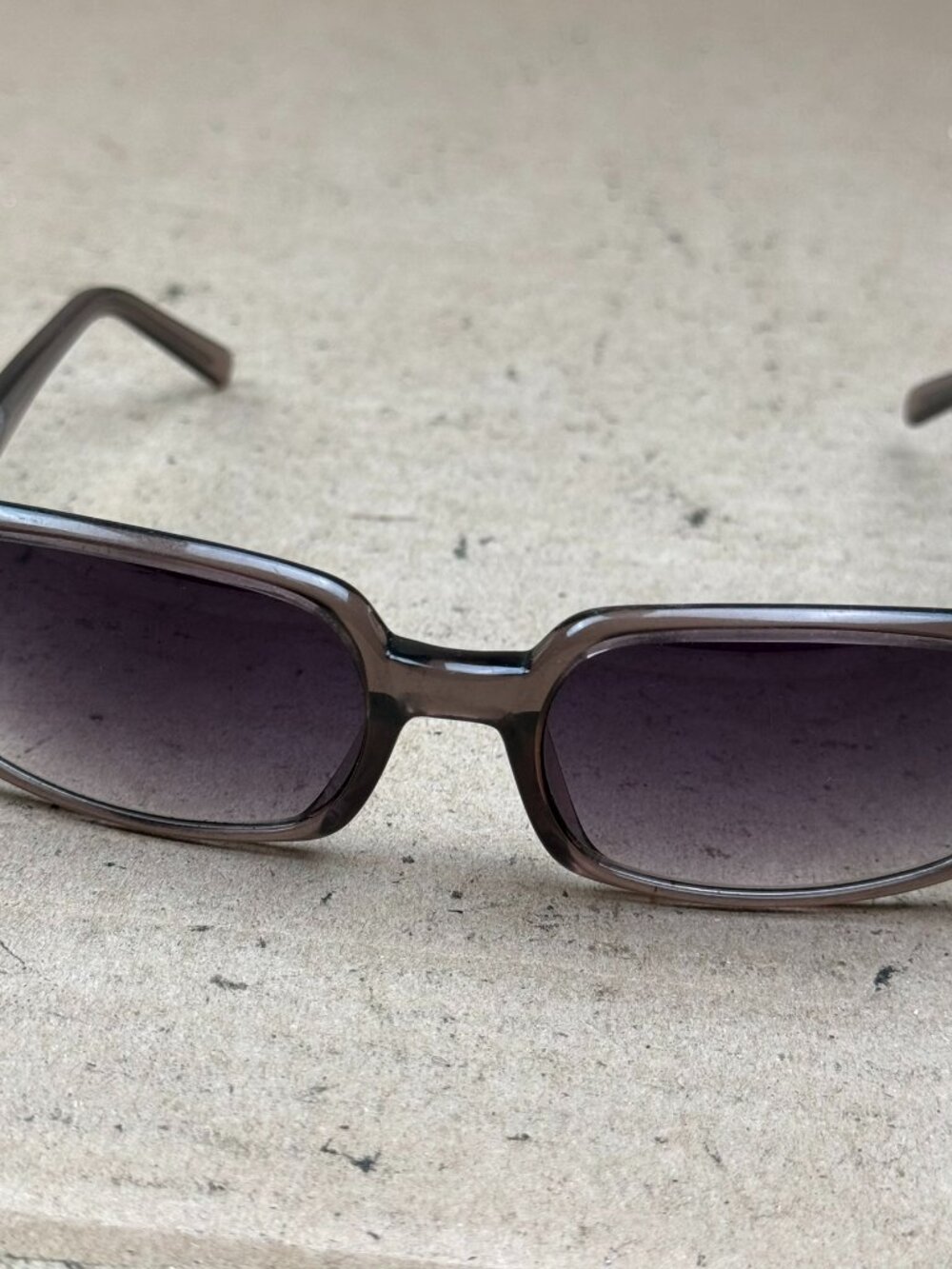 Women Soda Sunglasses Rectangular Brown Frame Scratches Frame Bend